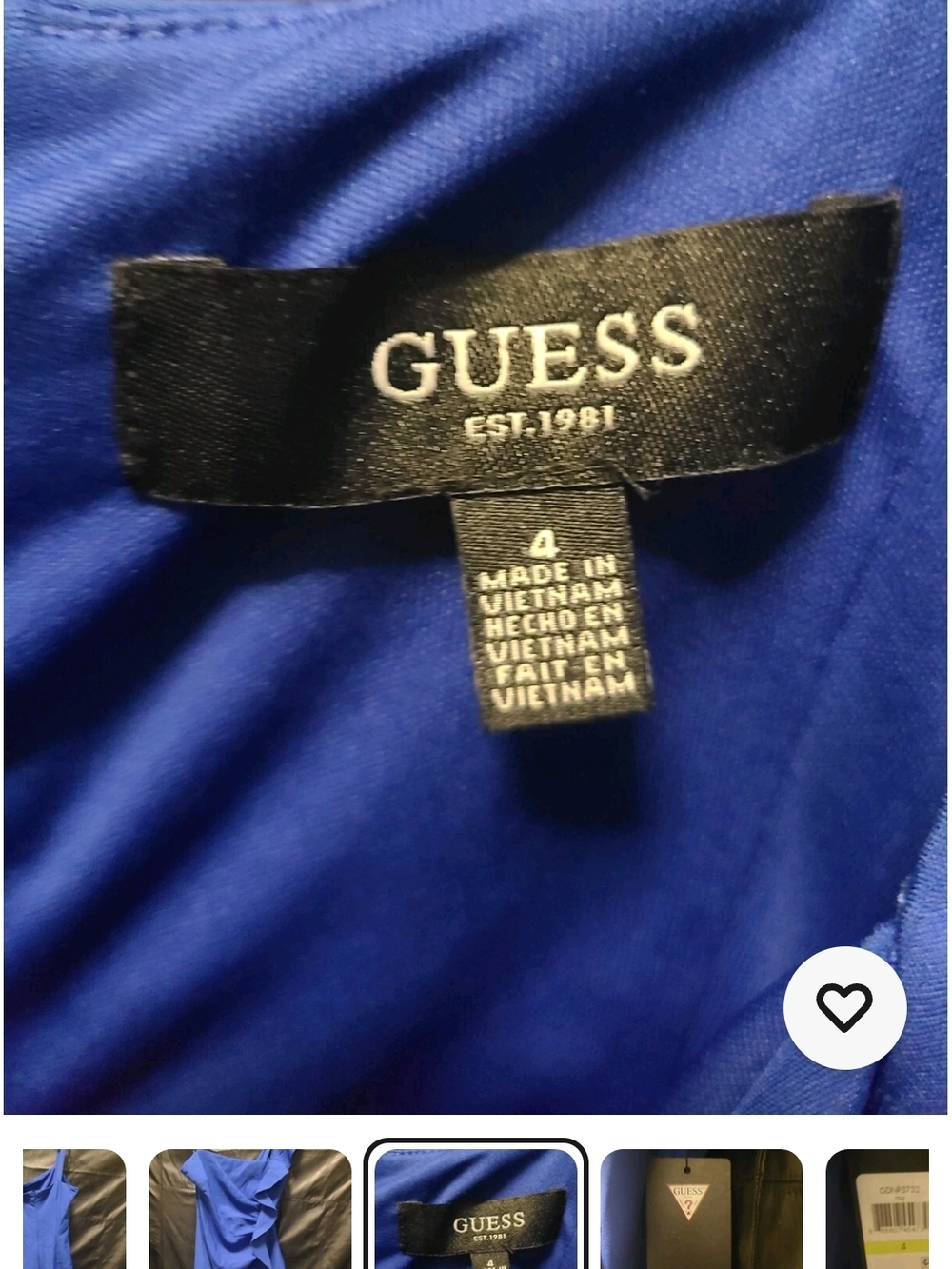GUESS Royal Blue Ruffled Mini Skirt - Picture 2 of 9